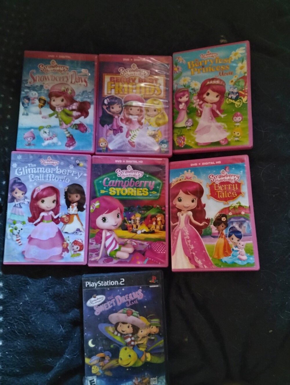 Strawberry Shortcake 6 Movie DVD Collection Plus Playstation 2 Game Bundle Lot